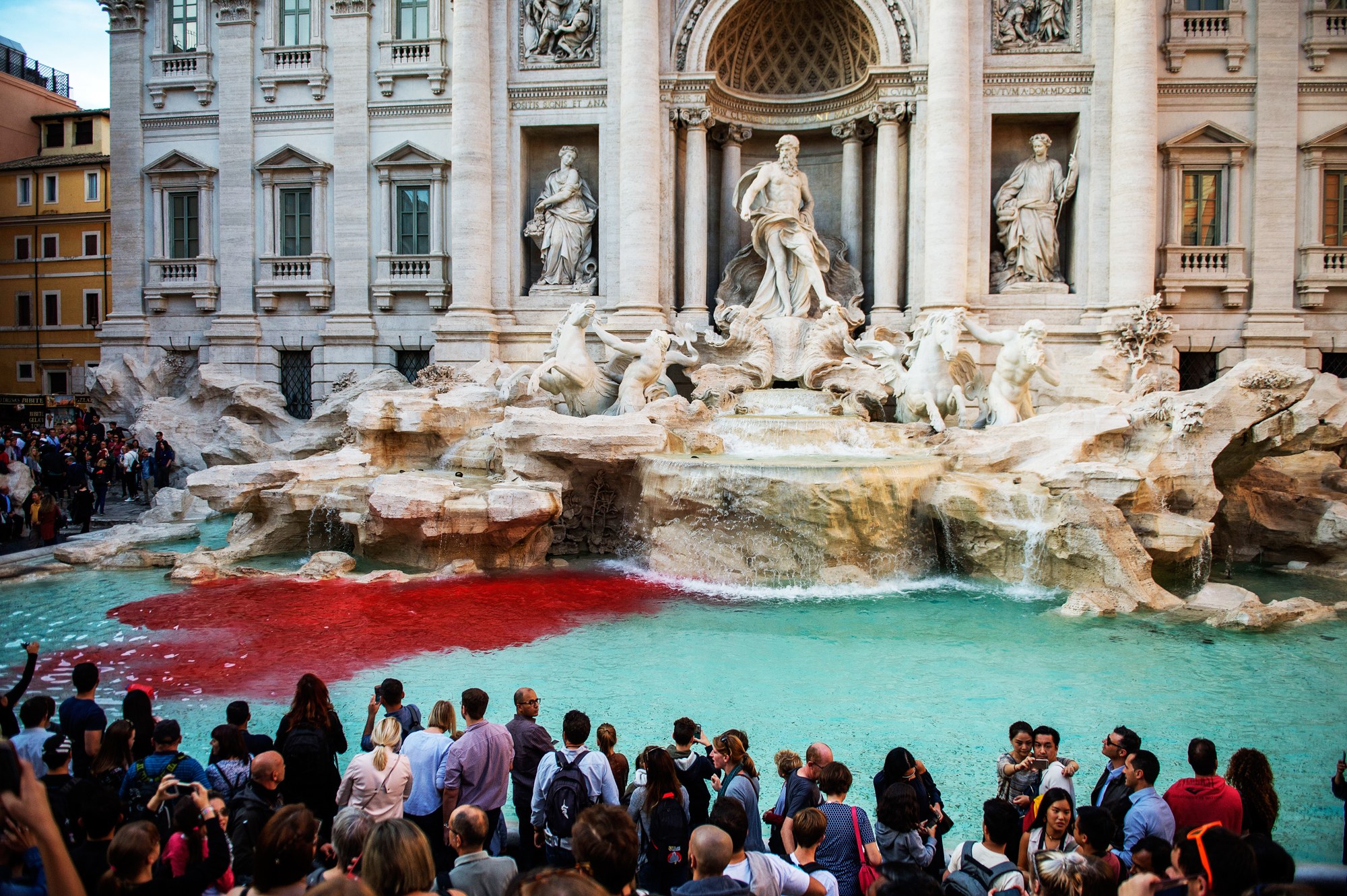 Trevi Fountain Turns Red Once Again