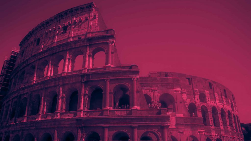 Rome’s Colosseum Glows Red