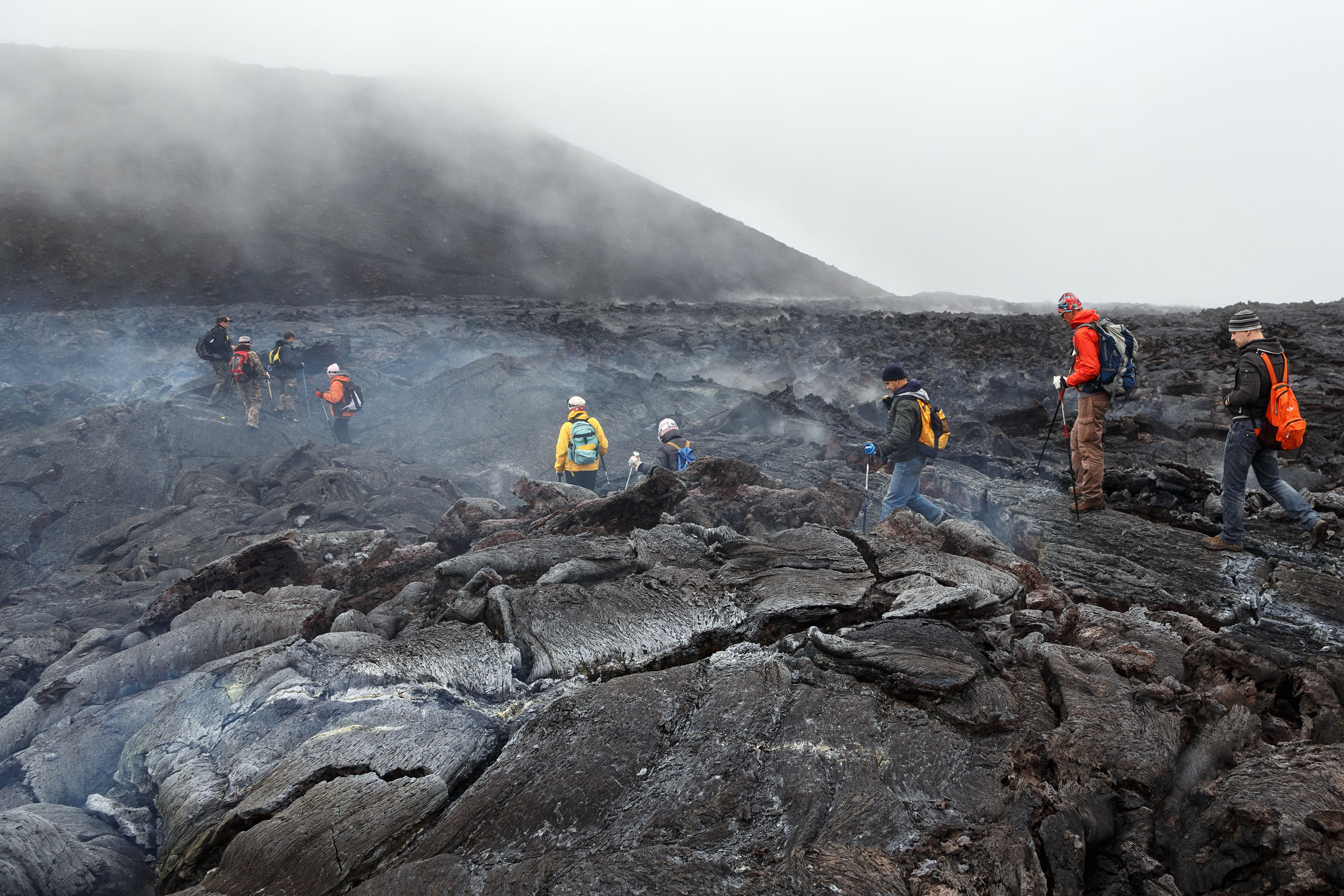 Climb active volcanoes