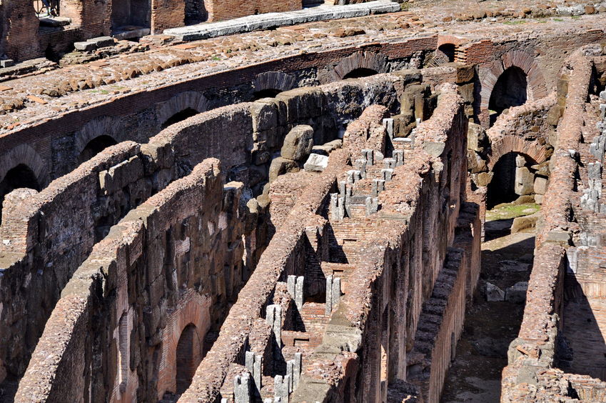 Arena Floor of colosseum in rome, italy