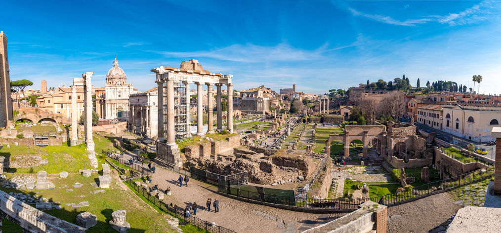 view of the Colosseum and Roman forum