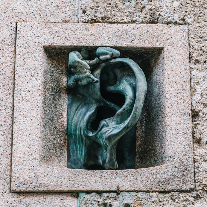 The bronze ear in milan