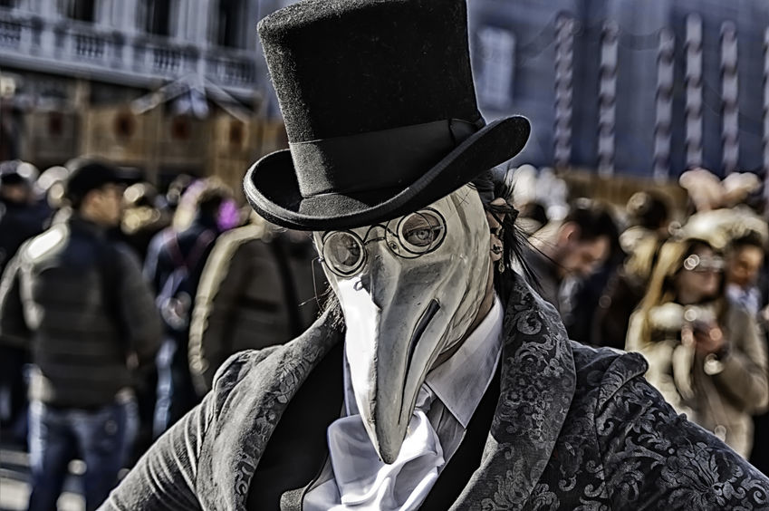 plague doctor mask in Venice Carnival