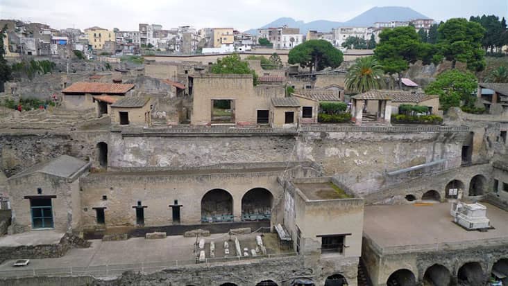 A view of the ruins of Herculaneum