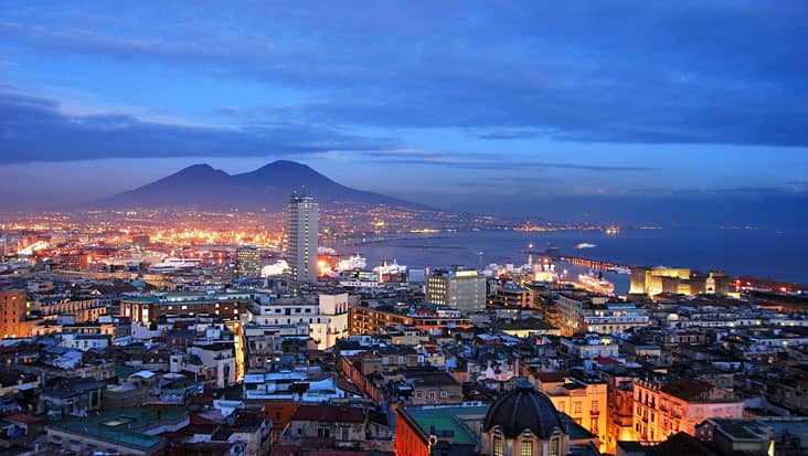 A view of Naples by night