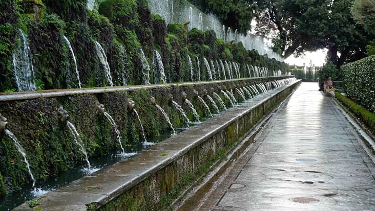 A view of Villa d'Este in Tivoli