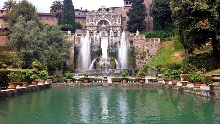 A view of Villa d'Este in Tivoli